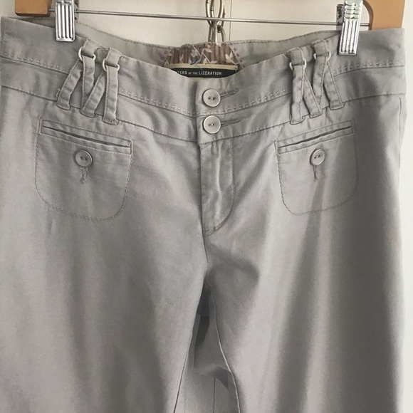 Anthropologie Daughters Of The Liberation Flare Wide Leg cuffed gray Pants Sz 6 - Picture 2 of 8